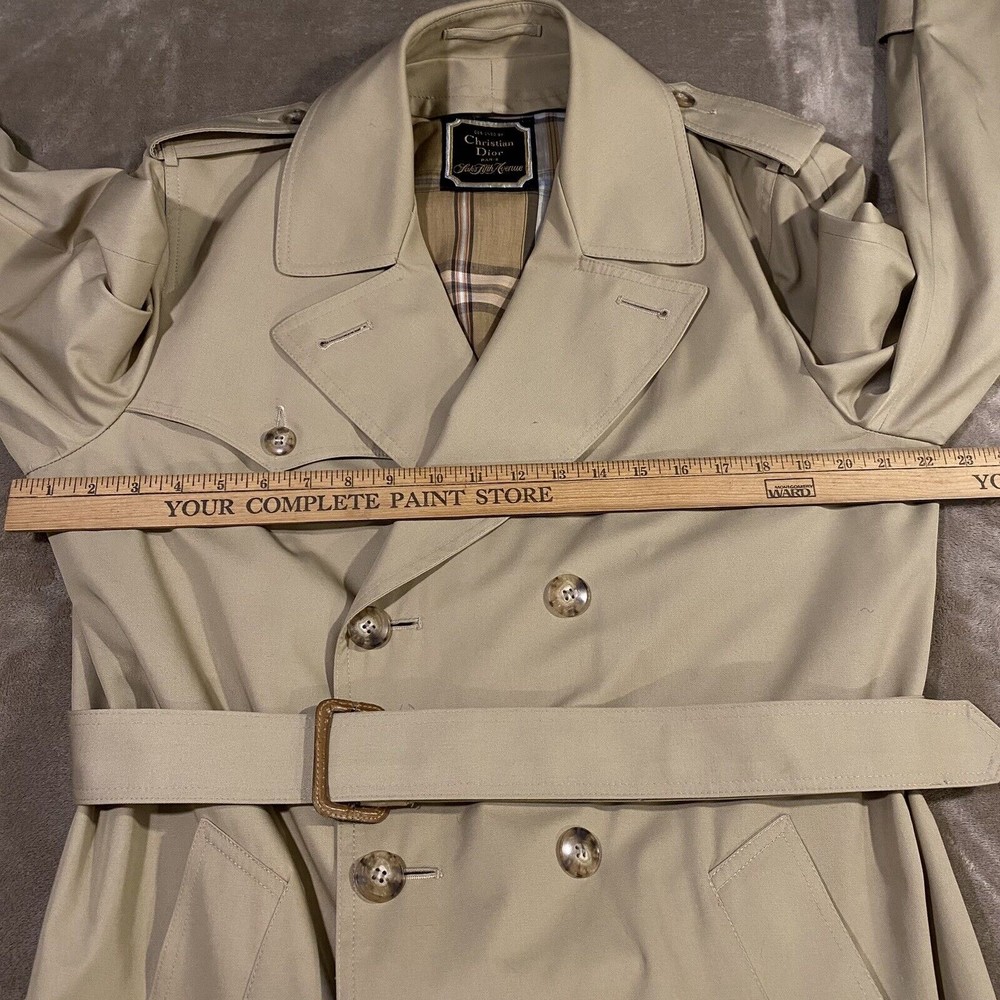 Vintage Christian Dior Saks Fifth Avenue Trench Coat No Liner - Picture 7 of 9